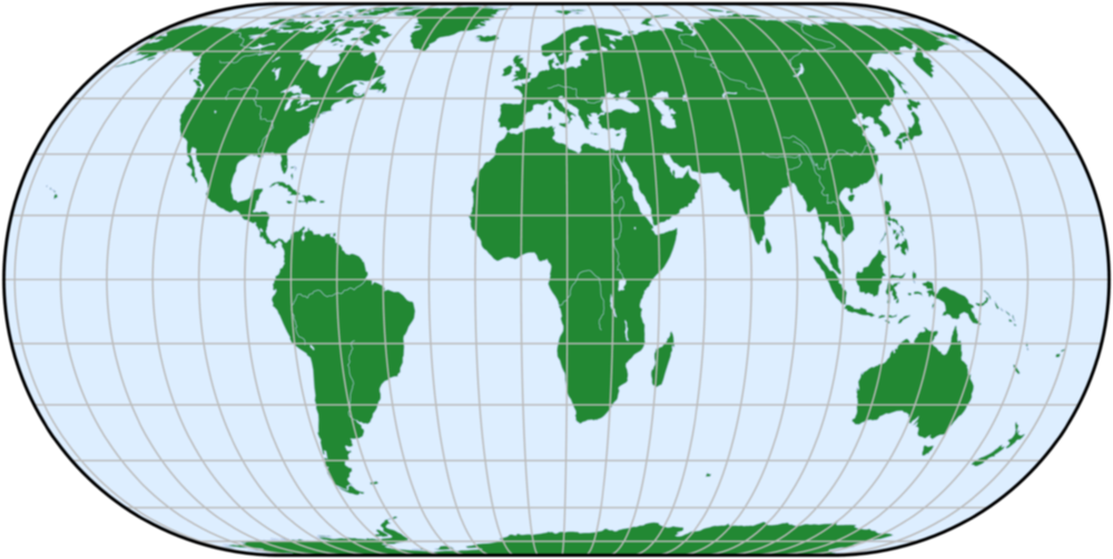 World map in Eckert IV projection