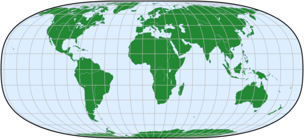 World map in Hufnagel Z projection